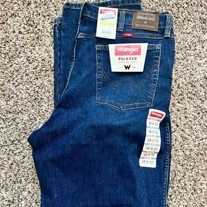 Wrangler Men's Dark Blue Straight Jeans